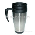 400ml Promotional double wall travel coffee mug with handle